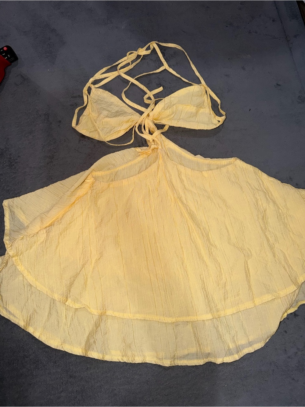 & Other Stories Pale Yellow Backless Tie-Back Sundress